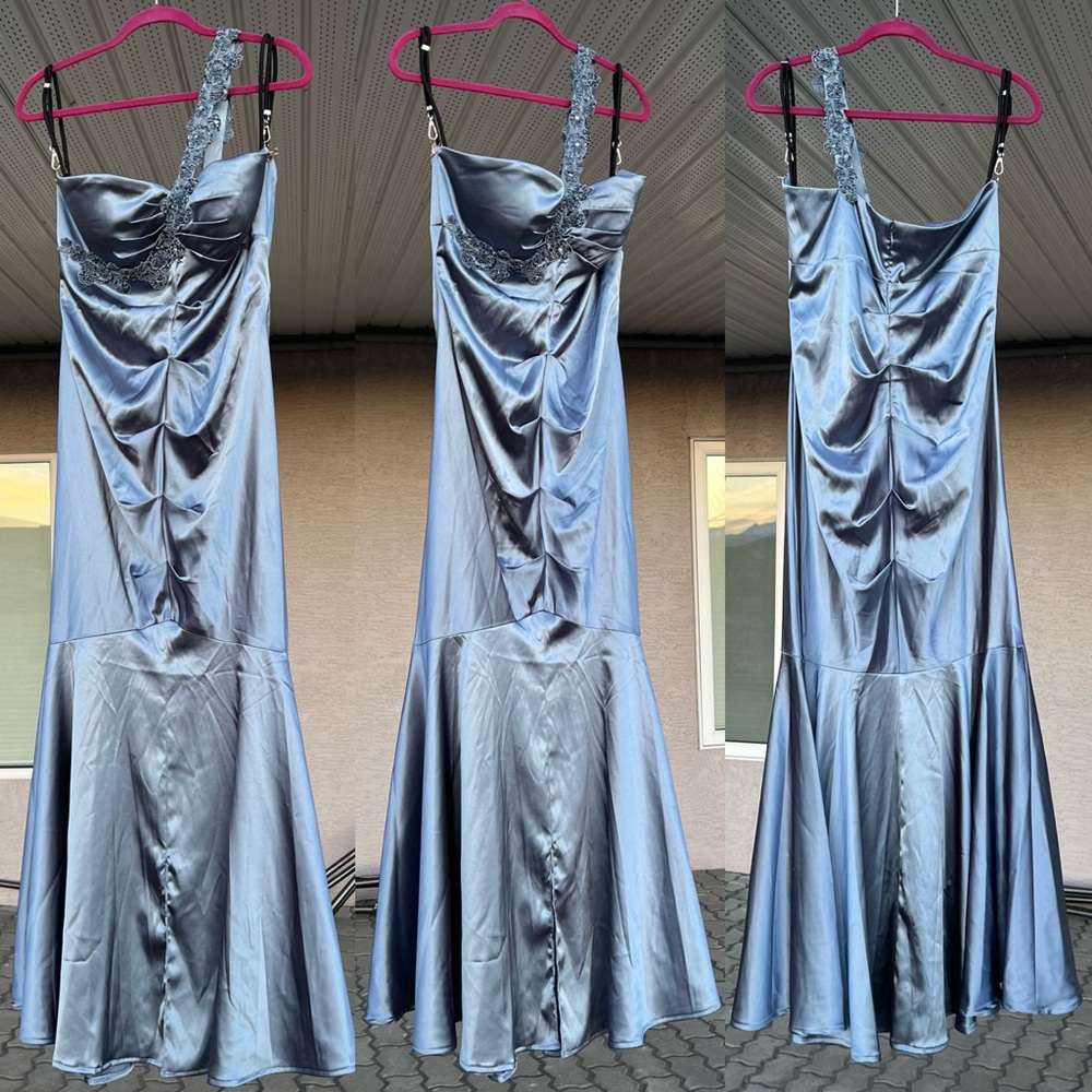 Y2K Colour Shifting Beaded Formal Gown with Asymmetrical Strap - Picture 4 of 8